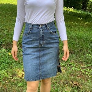Vintage Traxx Lace Up Denim/Jeans Pencil Skirt